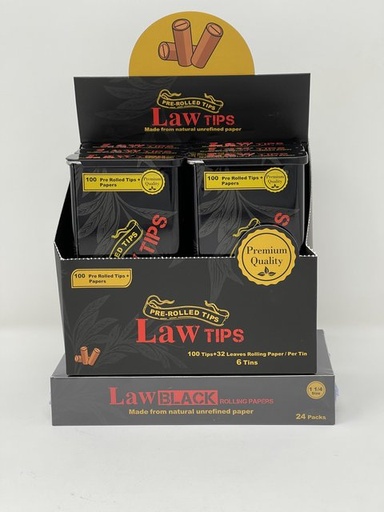 [ITM23062093509350] LAW PRE ROLLED TIPS + PAPERS BUNDLE BOX OF 6