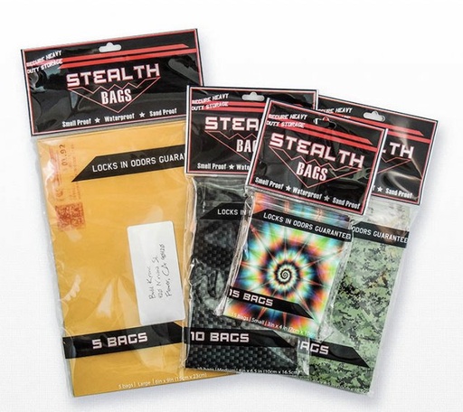 [ITM23062098079807] STEALTH BAGS 4 X 6.5 INCH 10CT ASSORTED DESIGN
