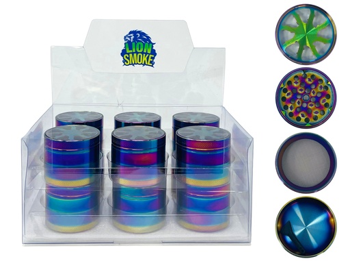 [LION-09095] LION SMOKE 4 PARTS TOBACCO GRINDER ZNG117 BOX OF 12