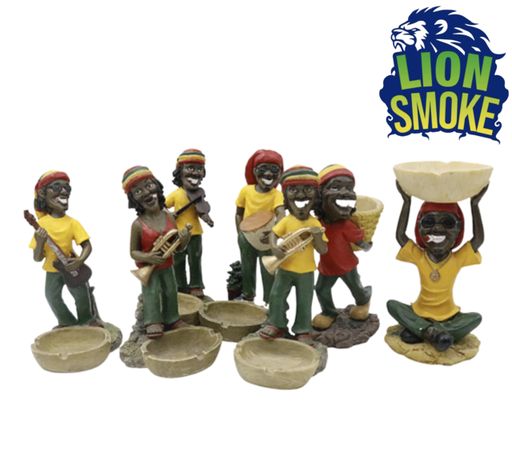 [LJM] MEDIUM LION SMOKE JAMAICAN ASHTRAY ASSORTED DESIGNS