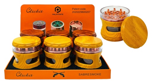 [PALP-20229] PALPITATE CLICKIT WOOD GRINDER WITH WINDOW 5 PARTS #MG-003 BOX OF 6