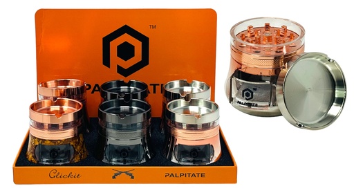 [PALP-25810] PALPITATE CLICKIT LARGE BELL SHAPE GRINDER WITH TRAY 4 PARTS #MG-058 BOX OF 6