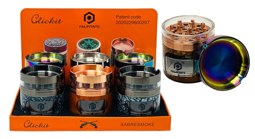 [PALP-25828] PALPITATE CLICKIT LARGE GRINDER WITH POP-UP TRAY 4 PARTS #MG-053 BOX OF 6