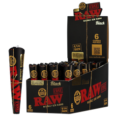 [RAW -08790] RAW CONES BLACK CLASSIC 1 1/4 6CT BOX OF 32