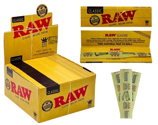 [RAW -23959] RAW CLASSIC KING SIZE ROLLING PAPER 33CT BOX OF 50