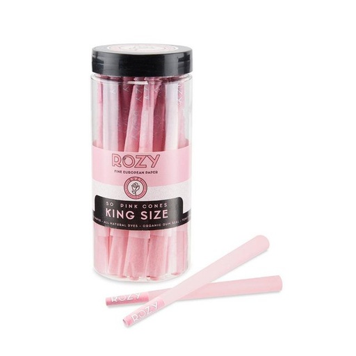 [ROZY-06209] ROZY KING SIZE PINK PRE-ROLLED CONES 50CT JAR