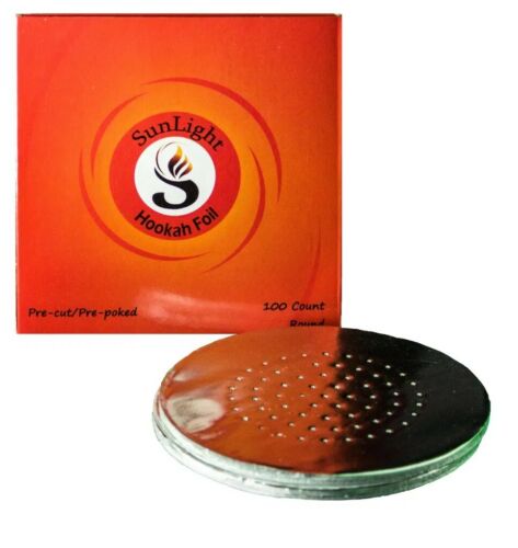 [SUN-03142] SUNLIGHT ROUND HOOKAH FOIL PRE-CUT 100CT