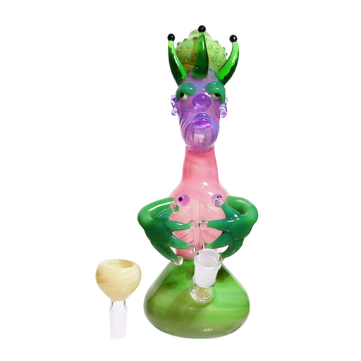 [Temp-HAM-000567] 10" PINKY MONSTER GLASS BUBBLER FANCY ASSORTED COLORS