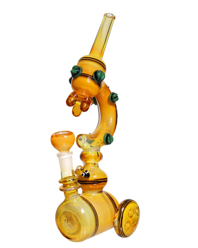 [Temp-HAM-000594] 13" SMOKING BUDDY GLASS FANCY BUBBLER ASSORTED COLORS.