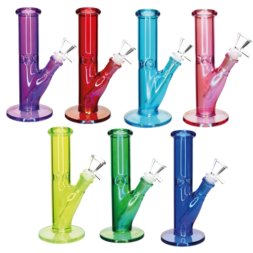 [Temp-HAM-000699] 8" UV GLASS STRAIGHT BONG MWP-140-S ASSORTED COLORS