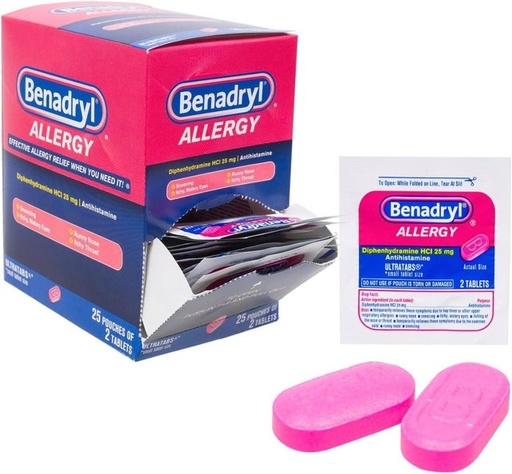 [Temp-HAM-001068] BENADRYL ALLERGY DIPHENHYDRAMINE ULTRATABS 2CT BOX OF 60