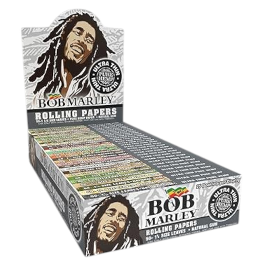 [Temp-HAM-001193] BOB MARLEY 1.25 PURE HEMP ULTEA THIN ROLLING PAPER 50CT BOX OF 25