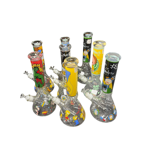 [Temp-HAM-001300] CHARACTERS 7MM WATER PIPE 14” ASSORTED DESIGNS #3811906
