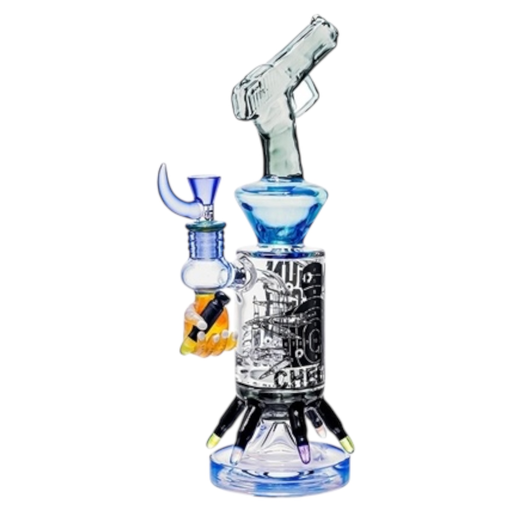 [Temp-HAM-001346] CHEECH PISTOL 13" GLASS WATER PIPE #CHE-357