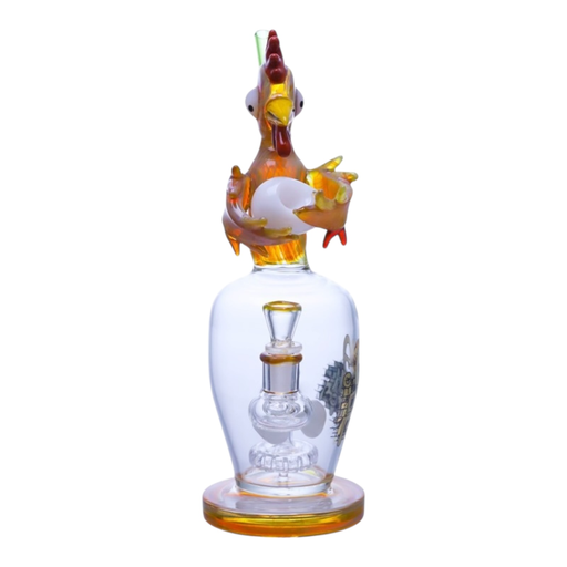 [Temp-HAM-001359] CHEECH WHAT CAME FIRST THE CHICKEN OR THE EGG 11" GLASS WATER PIPE #CHE-389