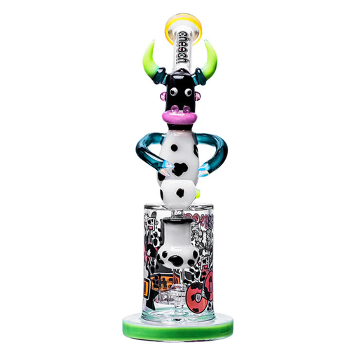 [Temp-HAM-001361] CHEECH YOU MESS WITH THE BULL YOU GET THE HORNS 13" GLASS WATER PIPE #CHE-333