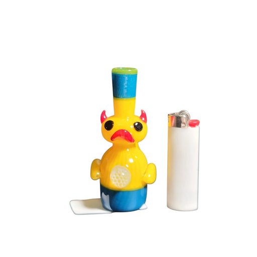 [Temp-HAM-001628] DEVIL DUCK GLASS HAND PIPE 4.5" #EG-68 ASSORTED COLORS