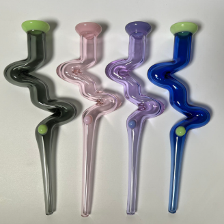 [Temp-HAM-002155] GLASS HAND PIPE #GNC-003 ASSORTED COLORS