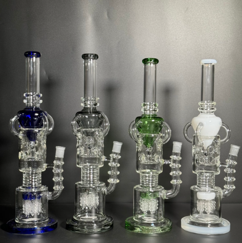 [Temp-HAM-002168] GLASS WATER PIPE 16.5" #DYW-33 ASSORTED COLORS