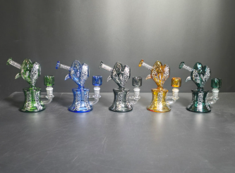 [Temp-HAM-002178] GLASS WATER PIPE 6.5" #WSR-009 ASSORTED COLORS