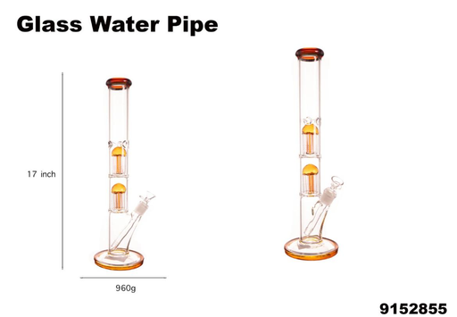 [Temp-HAM-002191] GLASS WATER PIPE #9152855 XYC-164 ASSORTED COLORS