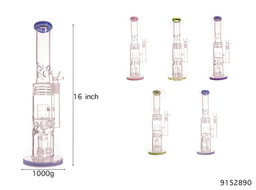 [Temp-HAM-002198] GLASS WATER PIPE #9152890 ES24732 ASSORTED COLORS