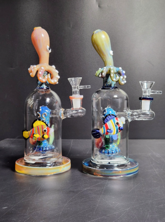 [Temp-HAM-002207] GLASS WATER PIPE 9.6" #HY-086 ASSORTED COLORS