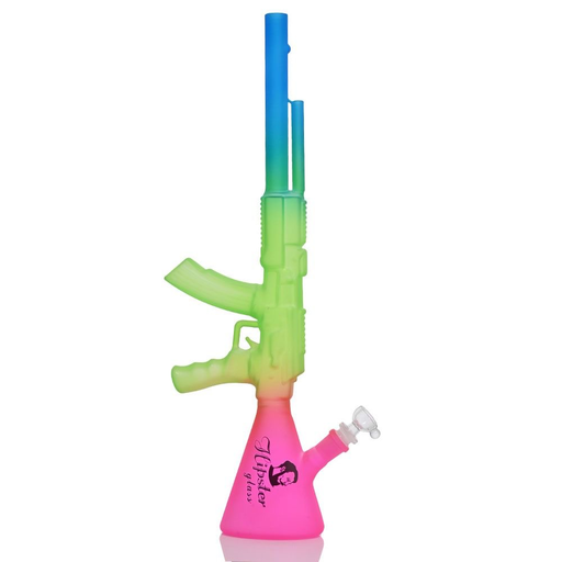 [Temp-HAM-002407] HIPSTER AK-47 GLASS SILICONE WATER PIPE #GS028 ASSORTED COLORS