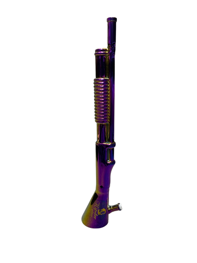 [Temp-HAM-002425] HIPSTER SHOTGUN STYLE PURPLE GLASS WATER PIPE #GS026
