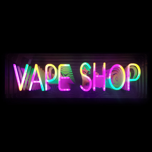 [Temp-HAM-002542] INFINITY MIRROR 80*27CM LIGHT NEON (VAPE SHOP) DESIGN