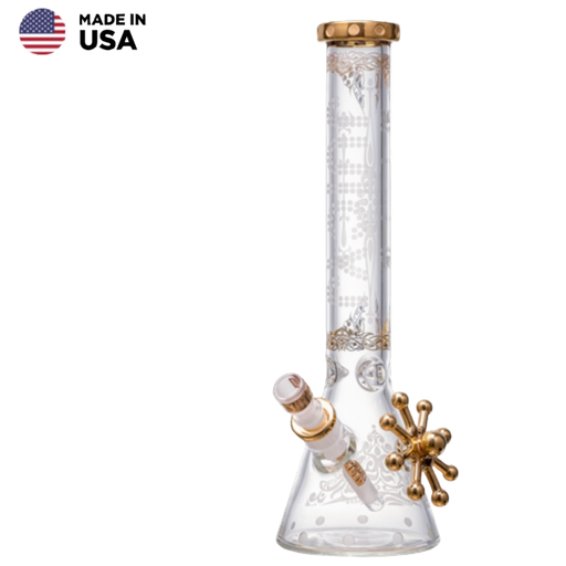 [Temp-HAM-002599] JUICYJ LEGENDARY 24K GOLD JUICYJ GOLD GEOFORCE GLASS WATER PIPE #JJ-245