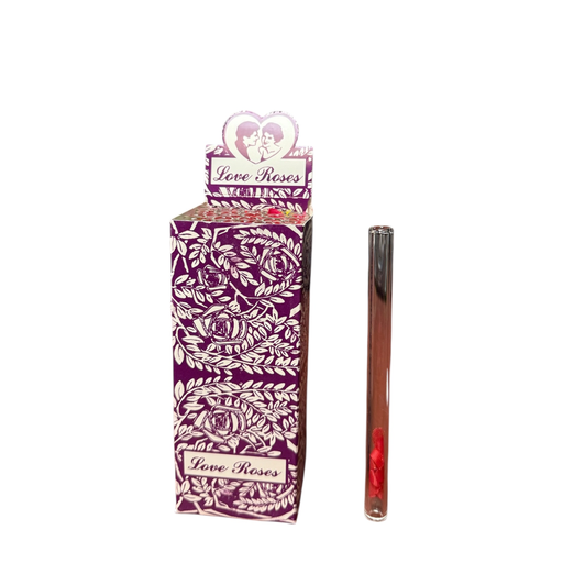 [Temp-HAM-003146] LOVE ROSE LARGE GLASS HEAVY 25CT PURPLE BOX