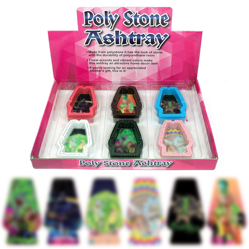 [Temp-HAM-003921] POLY STONE ASHTRAY #PO1-B RICK & MORTY DESIGN BOX OF 6