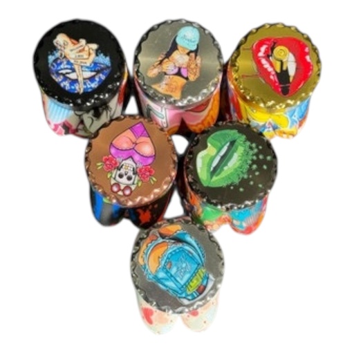 [Temp-HAM-004326] SEXY BODY GRINDERS COLORFUL MIX DESIGN 3 PARTS #SW-2217A BOX OF 6