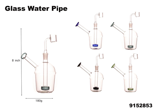 [Temp-HAM-004330] SHAKE GLASS WATER PIPE W/BANGER #9152853 ASSORTED COLORS