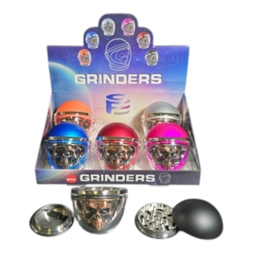 [Temp-HAM-004706] TOBACCO GRINDERS SKULL ASTRONAUT DESIGN 4 PARTS #CF-63410-1 BOX OF 6