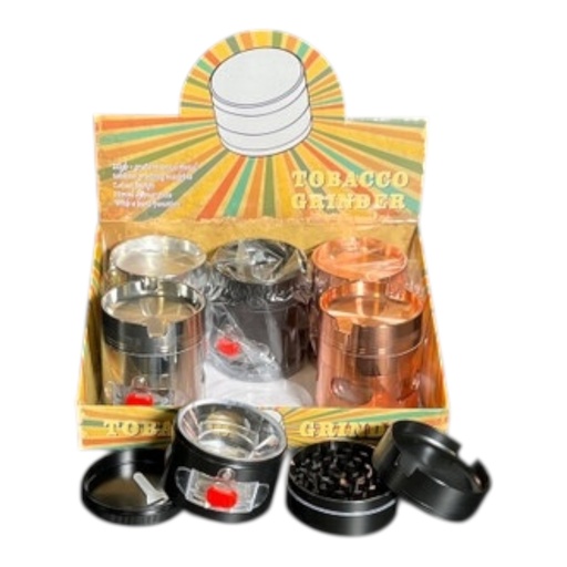 [Temp-HAM-004713] TOBACCO GRINDER WITH SIDE WINDOW AND HOLDER TOP 4 PARTS #CGD-145-1P BOX OF 6