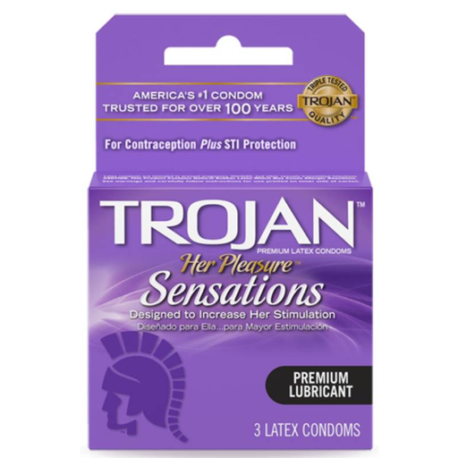 [Temp-HAM-004743] TROJAN HER PLEASURE LUBRICATED CONDOMS 3CT BOX OF 6