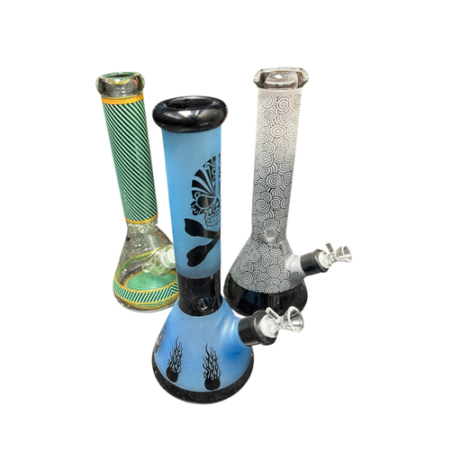 [Temp-HAM-004837] URBAN VIBE 7MM WATER PIPE ASSORTED DESIGNS 14” #4040840