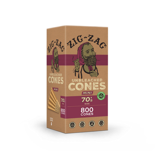 [ZIG -14857] ZIG ZAG MINI 70'S UNBLEACHED CONES 800CT