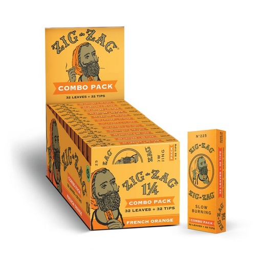 [ZIG -20736] ZIG ZAG FRENCH ORANGE 1 1/4 COMBO PACK LEAVES + TIPS 32CT BOX OF 24