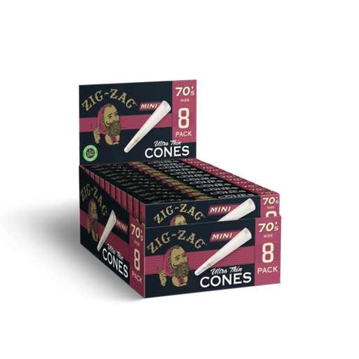 [ZIG -27426] ZIG ZAG 70'S MINI ULTRA THIN CONES 8CT BOX OF 18