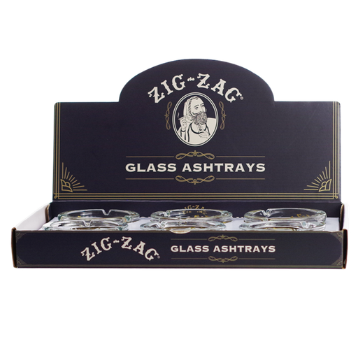 [ZIG -27430] ZIG ZAG CLASSIC & VINTAGE GLASS ASHTRAYS BOX OF 6