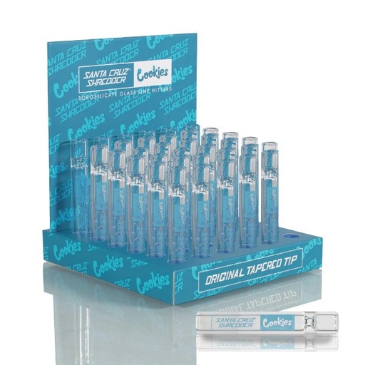 [TEMP-NEW-0000442] SANTA CRUZ SHREDDER X COOKIES GLASS ONE HITTER POP 36CT DISPLAY