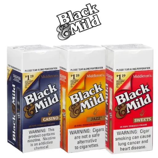BLACK & MILD PLASTIC TIP 1.19$  25CT