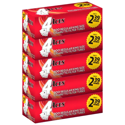 4 Aces Regular Cigarette Filter Tubes 100s PP 2.39$plus tax 200ct Box