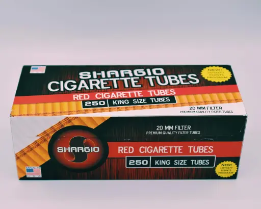 SHARGIO KING-SIZE RED CIGARETTE TUBES 250CT IN BOX