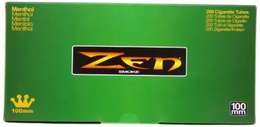ZEN SMOKE 100mm MENTHOL FLAVORED CIGARETTE TUBES 