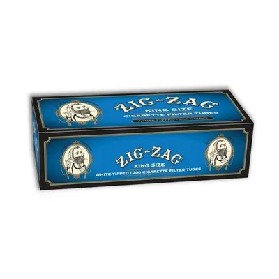 ZIG-ZAG KING SIZE CIGARETTE FILTER TUBES WHITE-TIPPED 200 COUNT