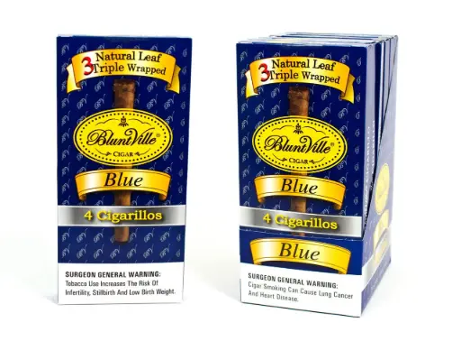 BLUNT VILLE NATURAL LEAF TRIPLE WRAPPED 4 CIGARILLOS 